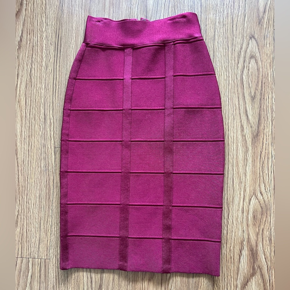 Herve Leger Pink Bandage Skirt Size XXS